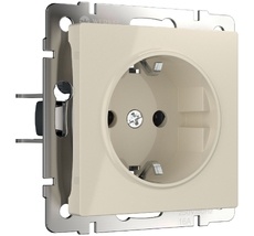 Розетка с заземлением Werkel WL03-SKG-01-IP20-ivory a051490_WR